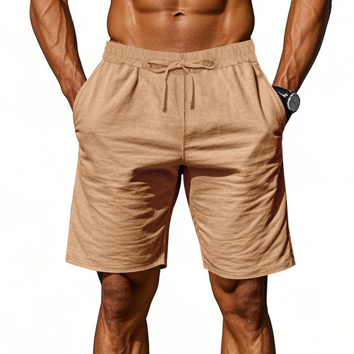 Herrer i afslappede bomuldsblandings fritidsshorts med elastisk talje og sidelommer Skovae