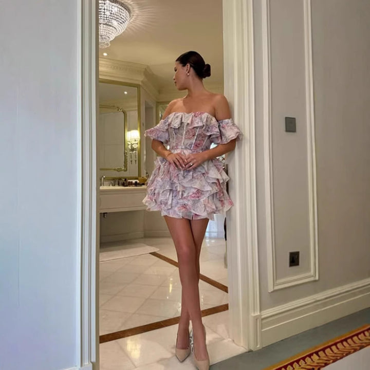 Dame Voluminøs Ruskebluse med blomsterprint Stilla