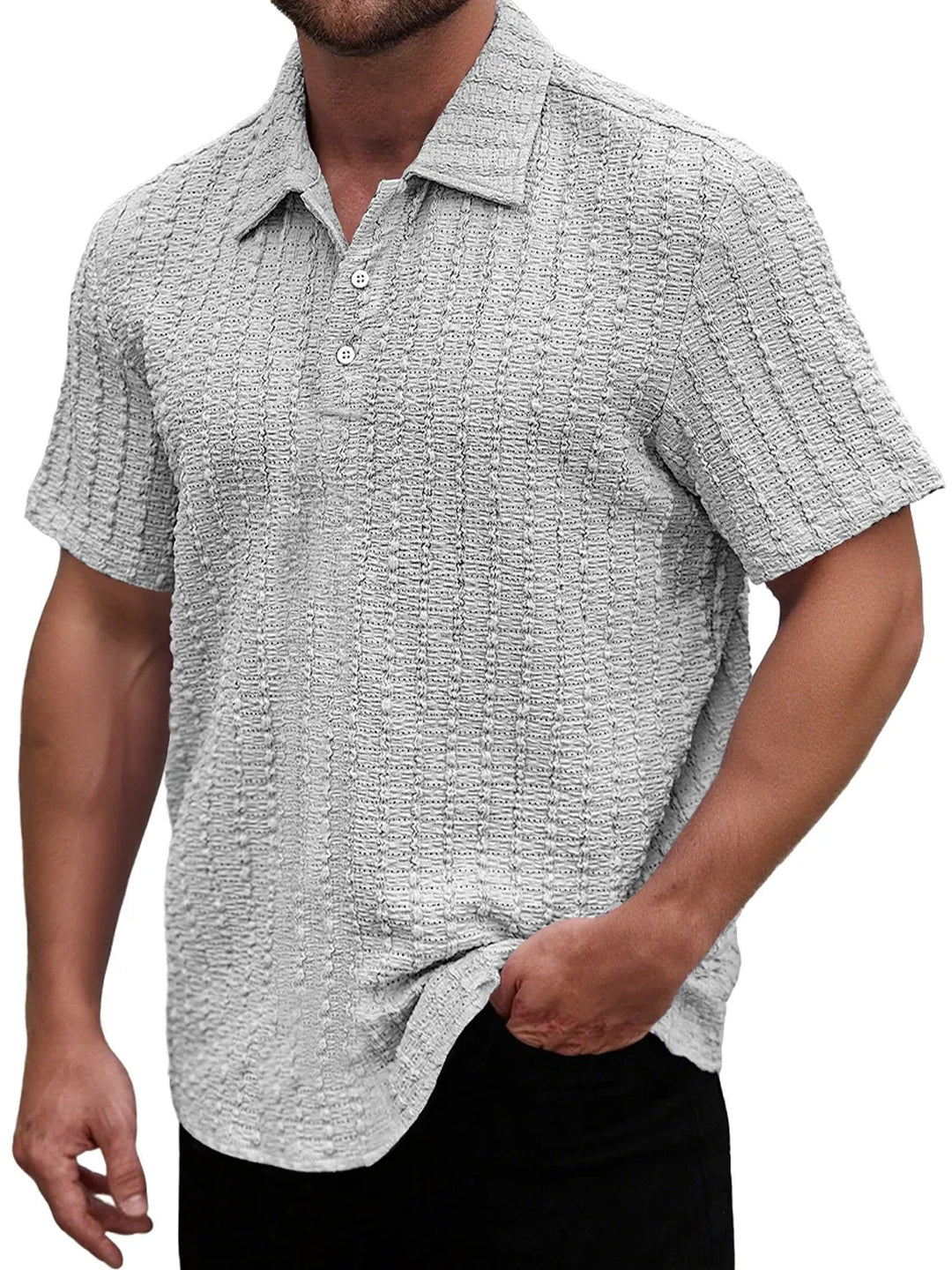 Herrer Struktur Kortærmet Poloshirt Stilla