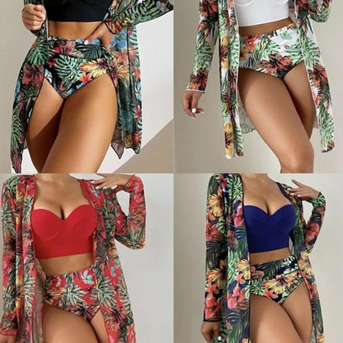Dame badedragt med åben kimono Stilla