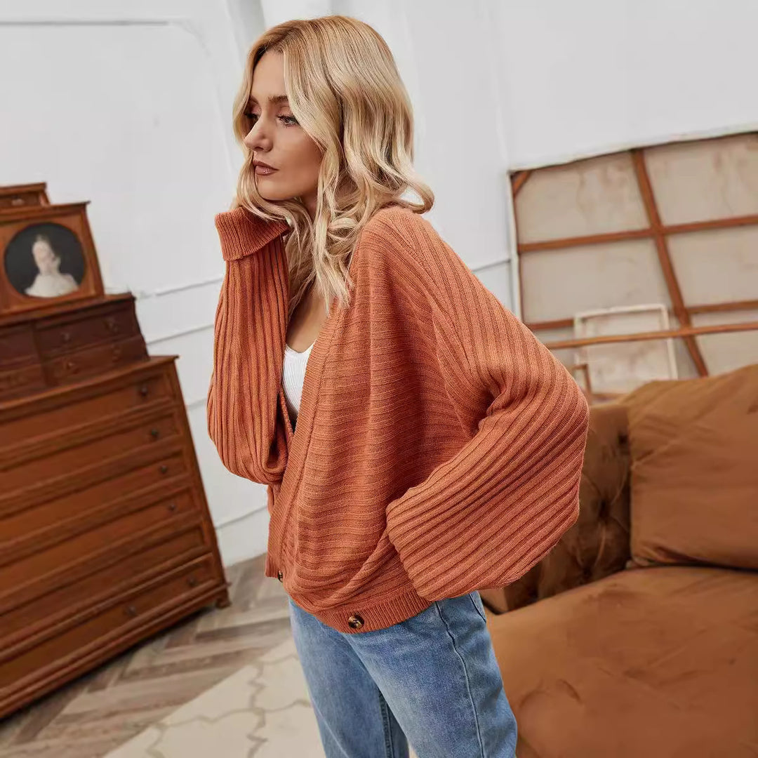 Dame strikjakke med oversized skæring og praktiske lommer Stilla