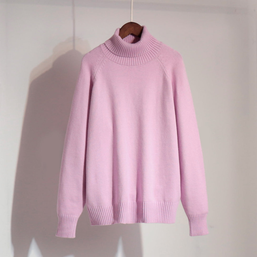 Kvinders strikket sweater med høj krave og afslappet pasform Stilla