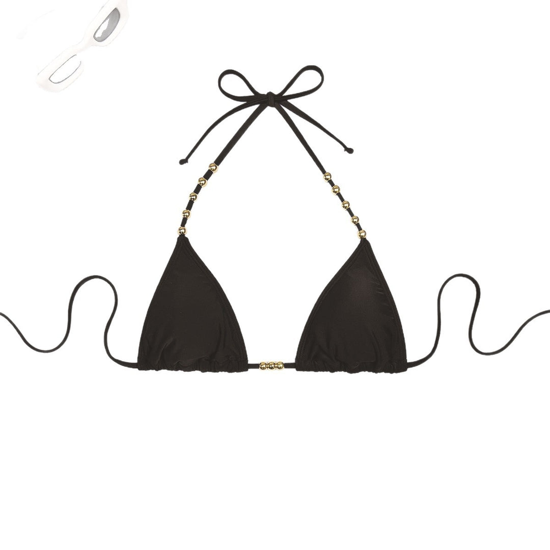 Dame Triangel-Bikini med dekorative guldfarvede accenter Skovae