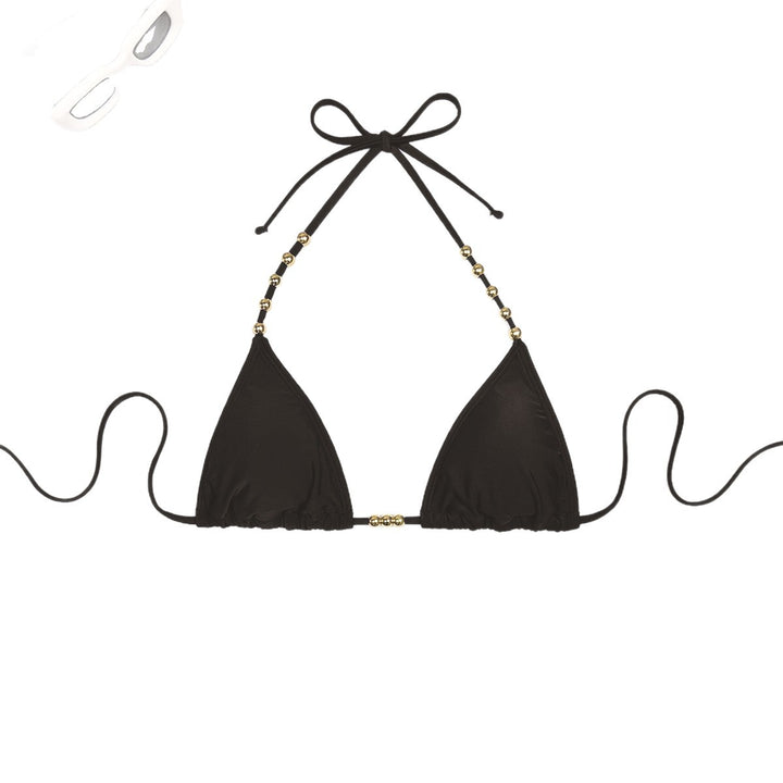 Dame Triangel-Bikini med dekorative guldfarvede accenter Skovae