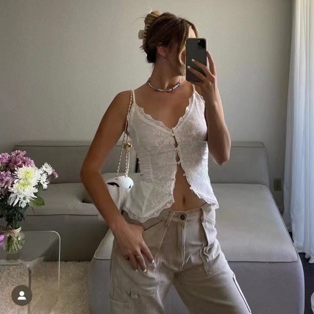 Dame Betagende Bustier med Blonde Stila