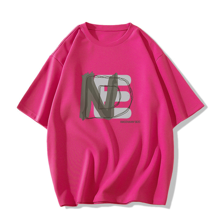 Dame Oversized T-shirt med kreativ grafisk print Stilla
