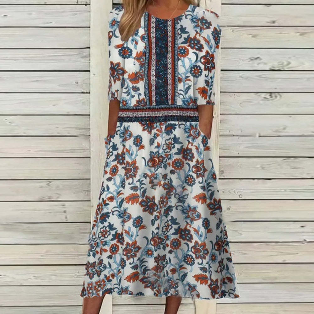 Dame Elegant Midikjole med farverig gradient Stilla