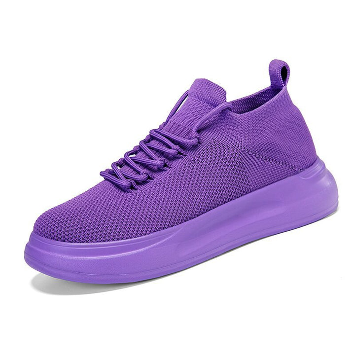 Dame nan elastisk strik-sneaker med viskoelastisk fodseng og dämpende plateau-sål Skovae