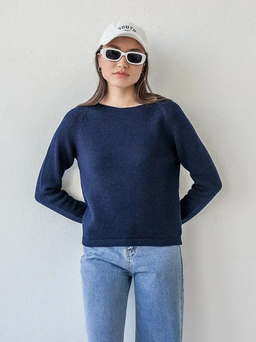 Dame fin strikpullover med struktureret ribdesign og høj krave Stilla