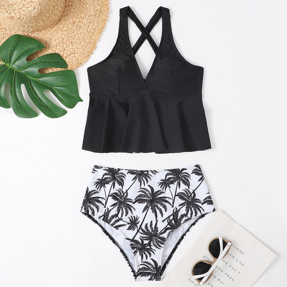 Dame Tankini-sæt med mode wrap-top og blomsterbukser Stilla