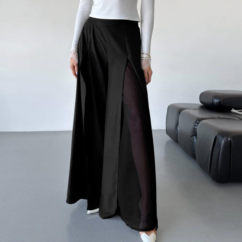 Dame Elegant lang Bukser med sidelange Slids og flydende Snit Skovae