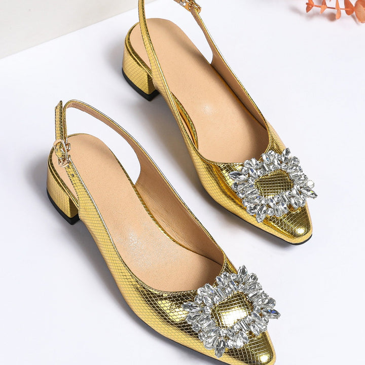 Dame Slingpumps med funklende smykkedetalje Stilla