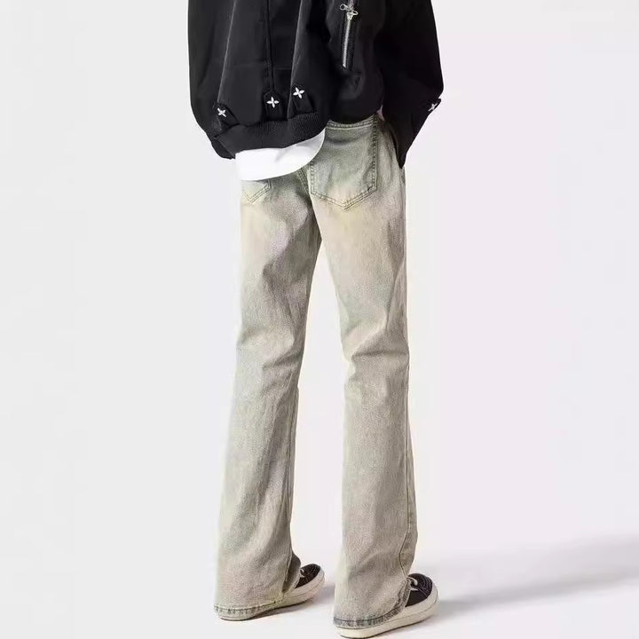 Herrer mode Flared Jeans i afslappet vintage-look med unik vask og komfortabel pasform Stilla