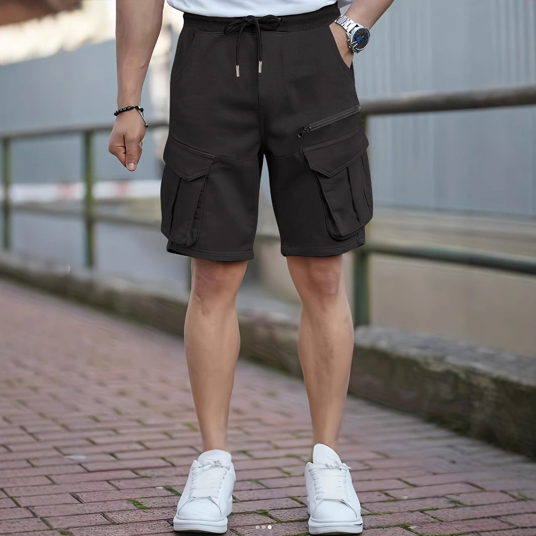 Herrer Cargo-shorts med multifunktionelle lommer og elastisk talje Stilla