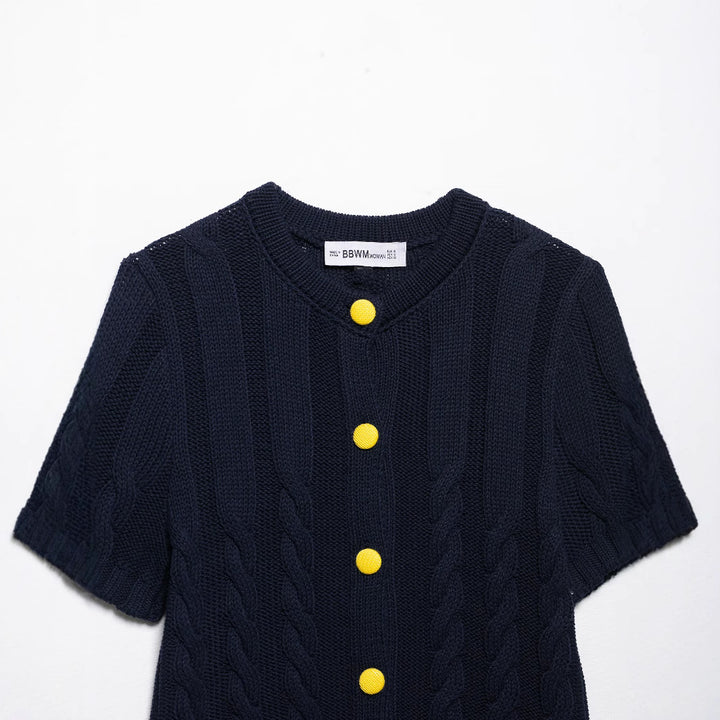 Femme Kortærmet Kabelstrik Cardigan Stilla
