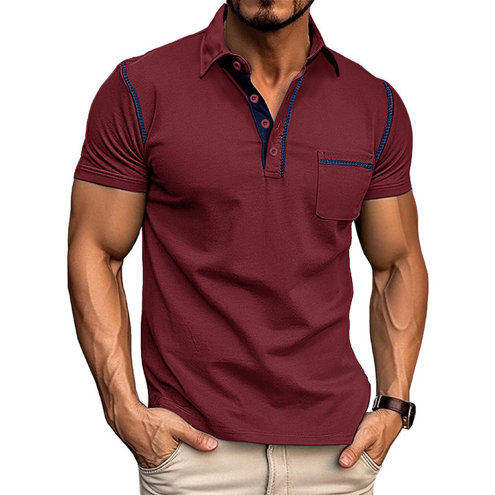 Herren kortærmet polo t-shirt med moderne snit og praktisk brystlomme Stilla