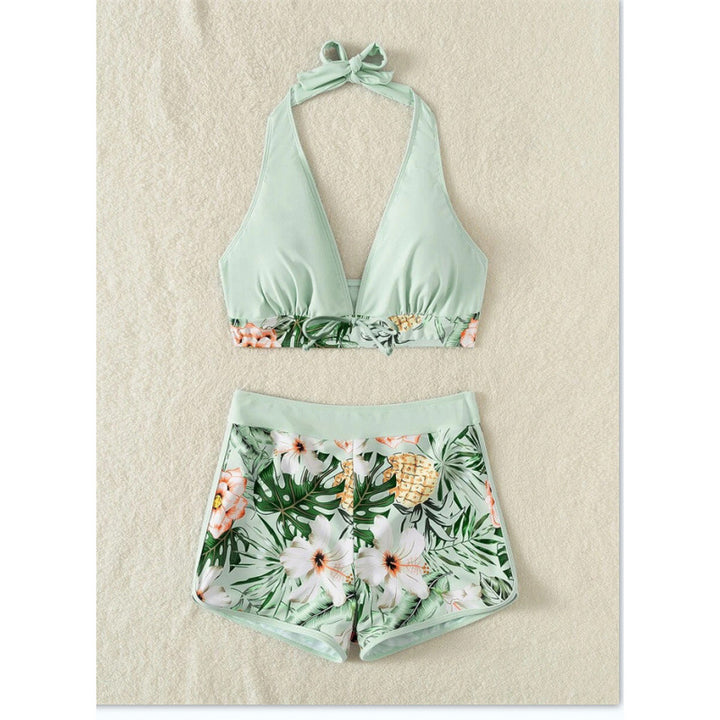 Dame Højskåret Bikini med blomsterprint detaljer og legende rygbeskyttelse Stilla
