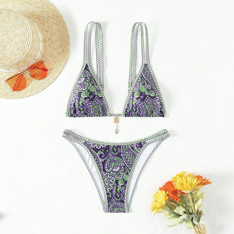 Dame Triangel-Bikini med unikt motiv og charmerende detalje Stilla
