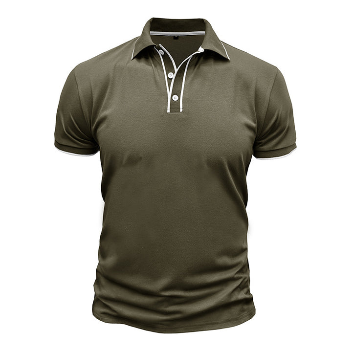 Herren Poloshirt med åndbart funktionsmateriale og moderne knapdesign Stilla