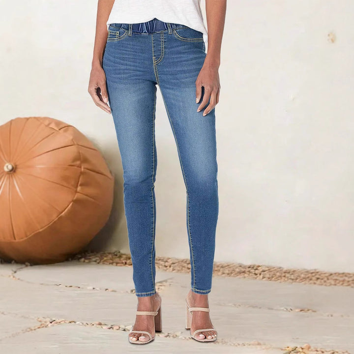 Dame Slim Fit Jeans med elastisk talje og smal ben Stilla