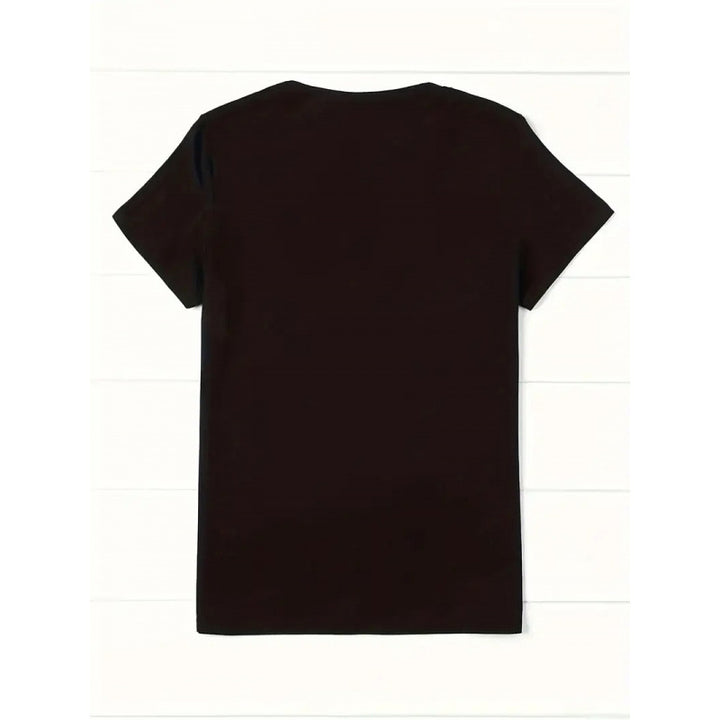 Dame T-shirt med kunstnerisk lotusmotiv og elegant applikation Stilla