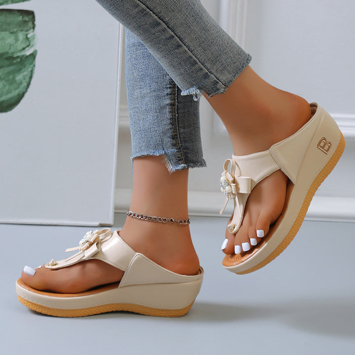 Dame Dekorative Sløjfe-Platform-Sandaler Stilla
