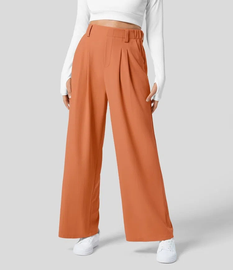 Dame Bredskårede Culotte-bukser med elastisk talje Stilla