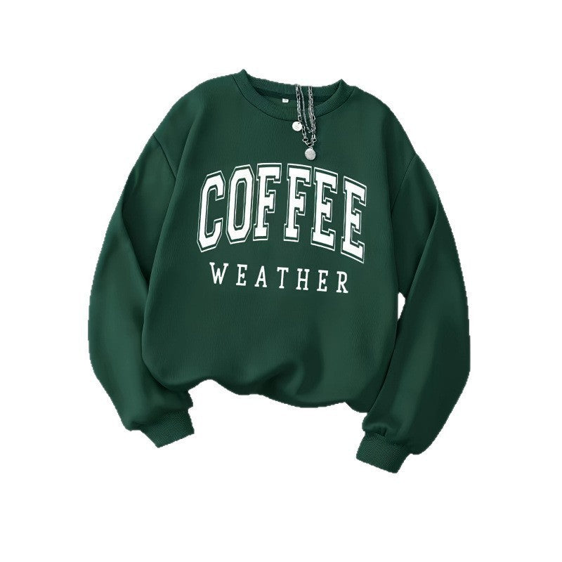 Kvinders sweatshirt med et fashionabelt Coffee Weather print Stilla