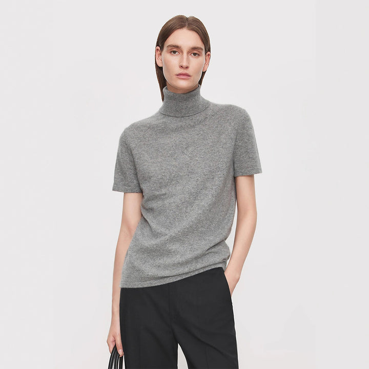 Dame elegant og komfortabel T-shirt med stående krave Stilla