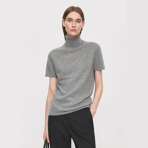 Dame elegant og komfortabel T-shirt med stående krave Stilla