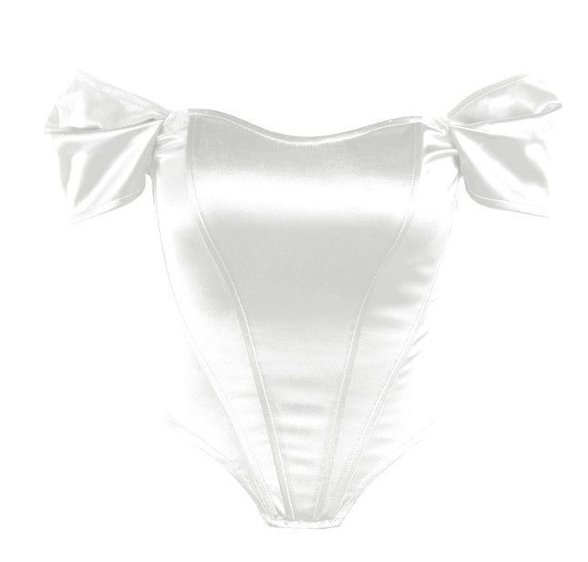 Dame Off-Shoulder Body med elegante pufærmer Stilla
