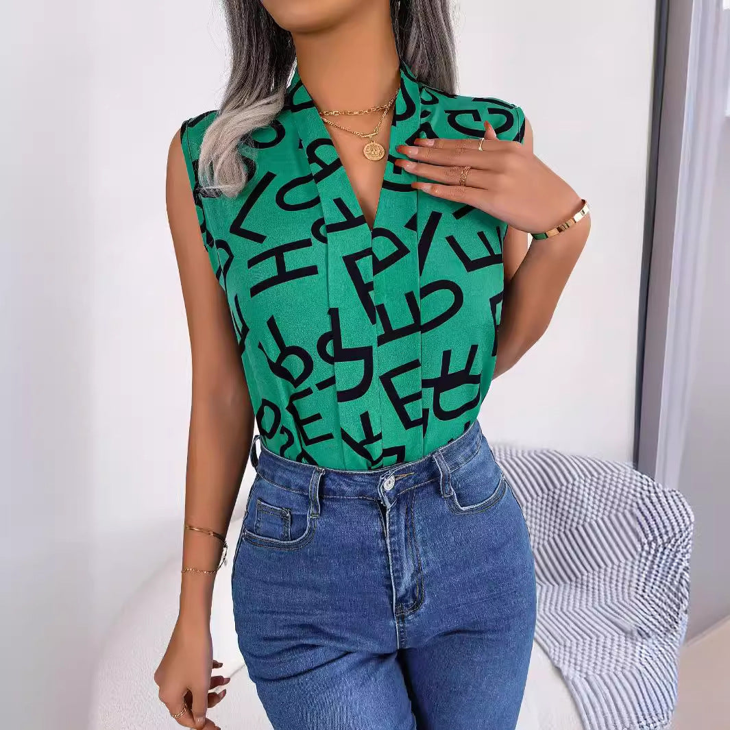 Damebluse med moderne grafikdesign Stilla