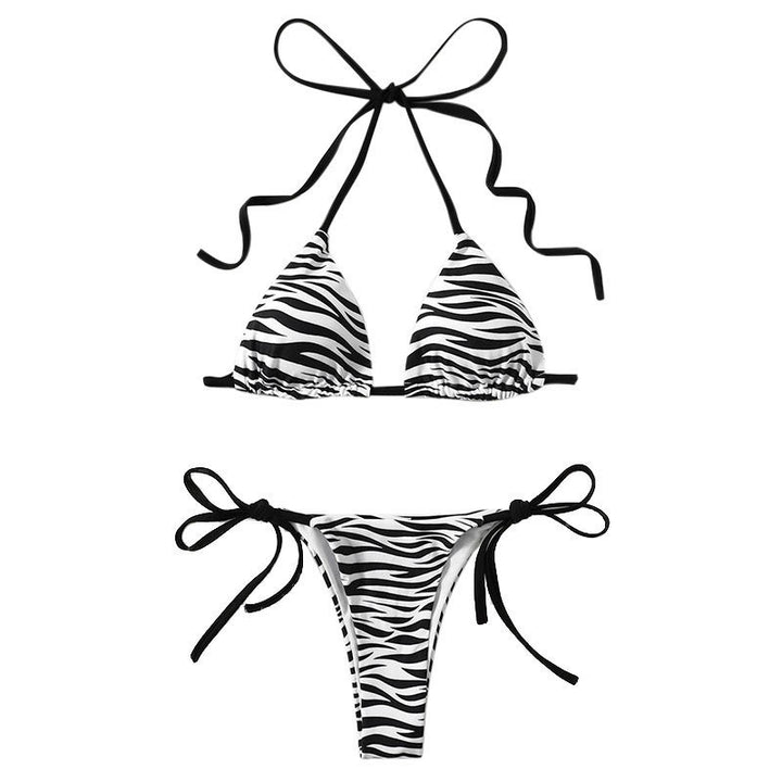 Dame trekantskåret zebra-mønster bikini-sæt Stilla