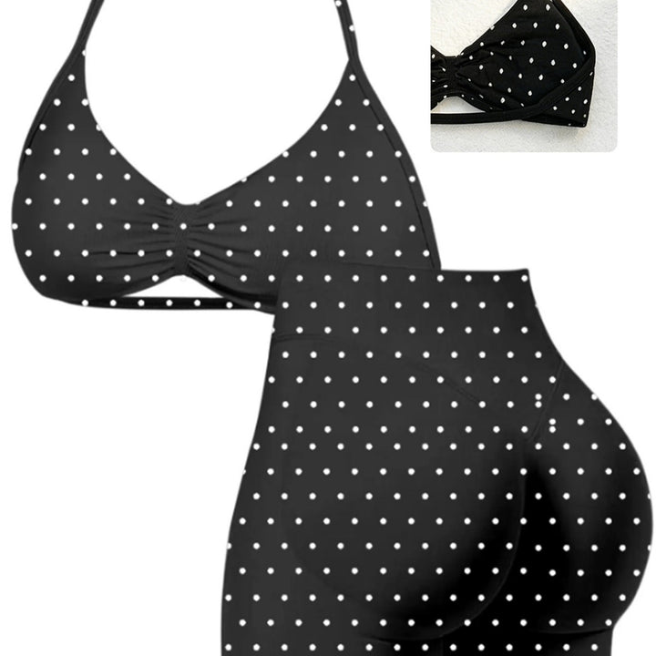 Dame Sporty bikini sæt med højt skårne shorts og elastisk støtte Skovae
