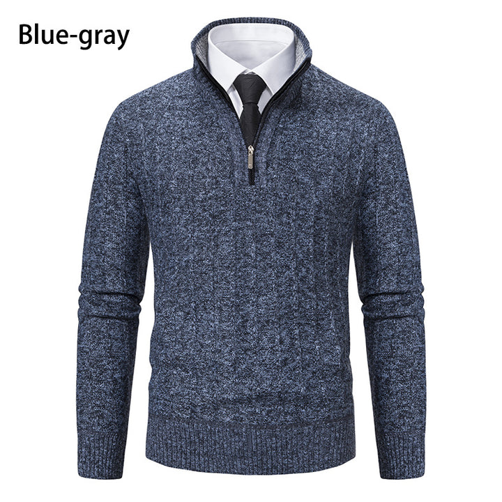 Herre Premium Høj Krave Lynlås Pullover Stilla
