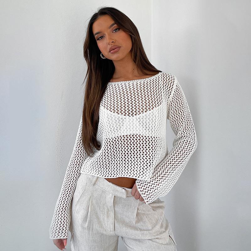 Dame hæklet let oversized pullover Stilla