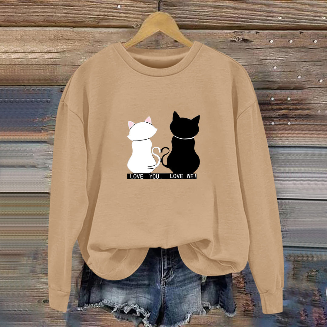 Dame sweatshirt med legende kat design og humoristisk print Stilla