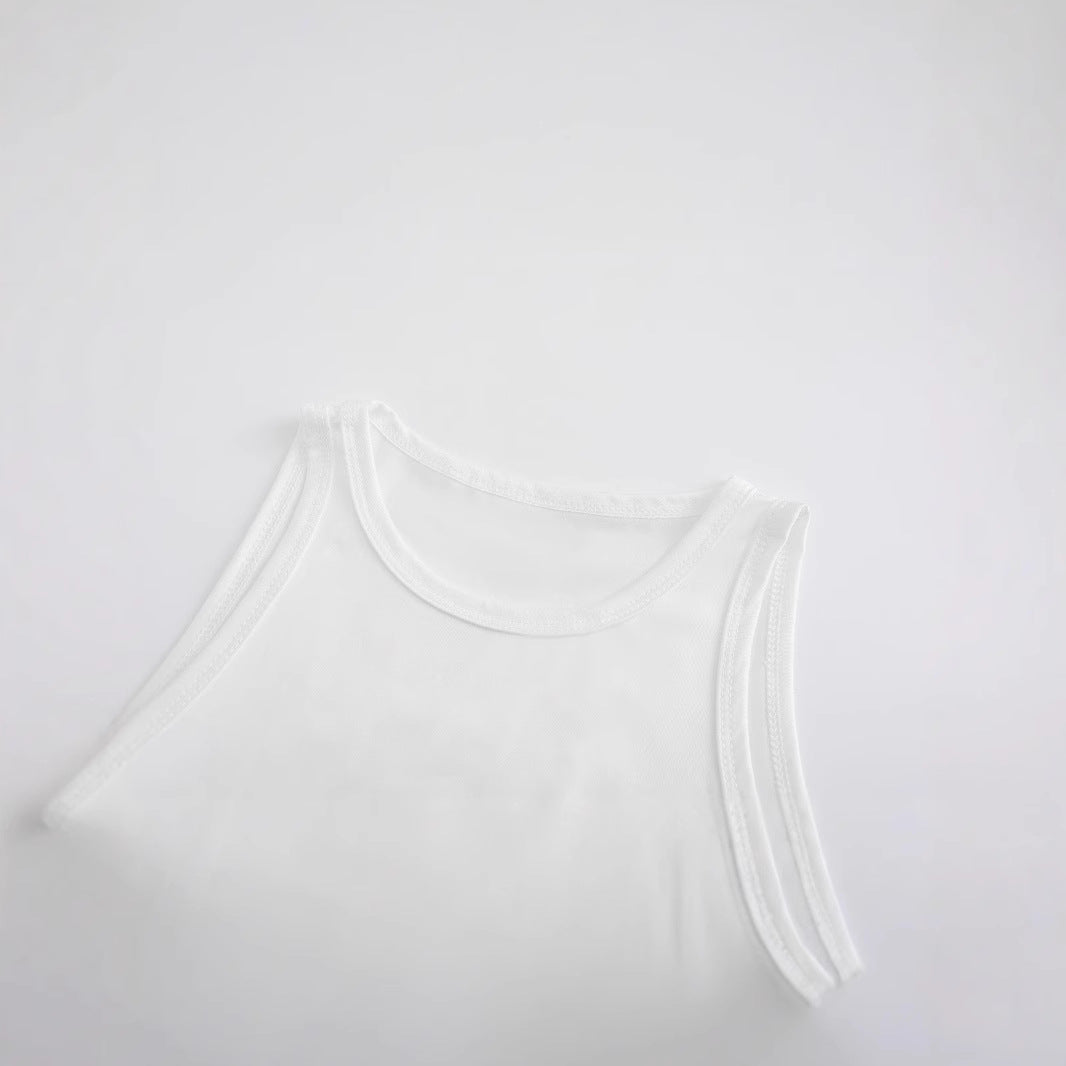 Dame Crop-Top med spændende hjerte-motiv og moderigtigt tryk Skovae