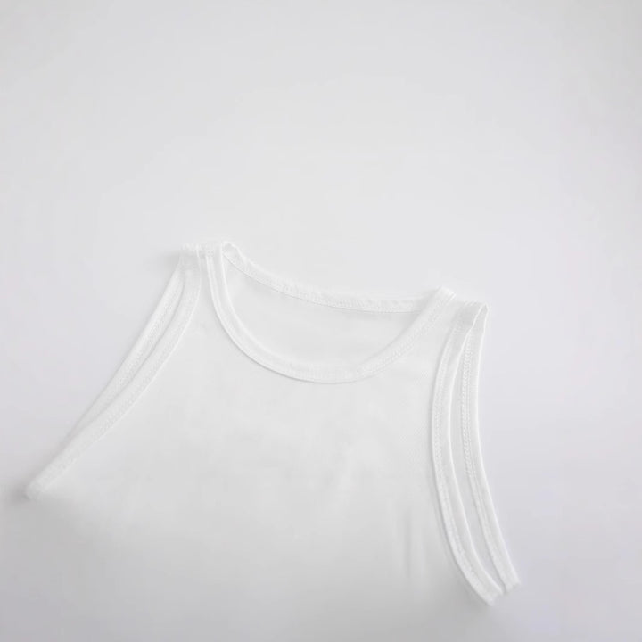 Dame Crop-Top med spændende hjerte-motiv og moderigtigt tryk Skovae