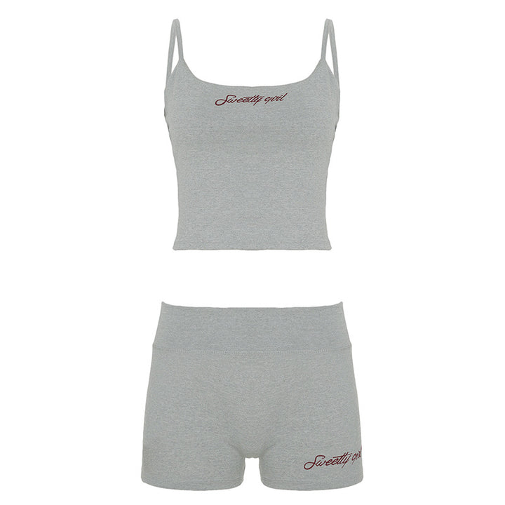 Dame natkjole-sæt med kort top og behagelige shorts Skovae