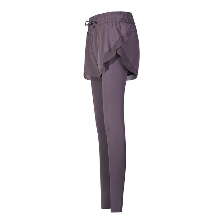Dame Sporty Leggings med aftagelige Overshorts og elastisk Bund Stilla