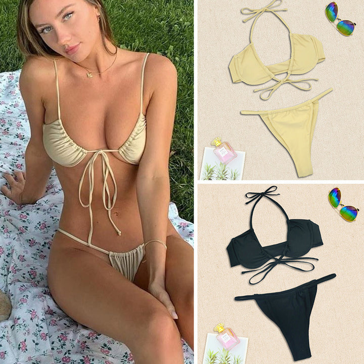 Dame Bikini-sæt med justerbar snøre-detajle og raffineret design Stilla