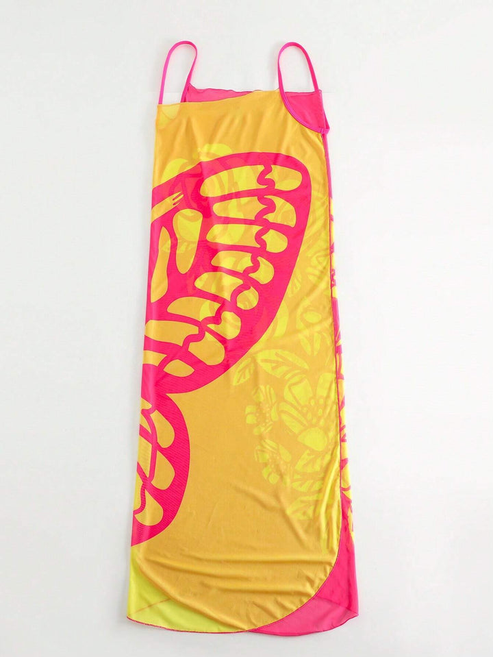 Dame Floral Print Schwimmeddelskjole Stilla
