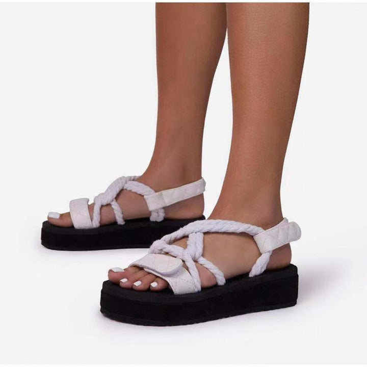 Dame Plateau-sandaler med flettede stropper og skridsikker sål Stilla