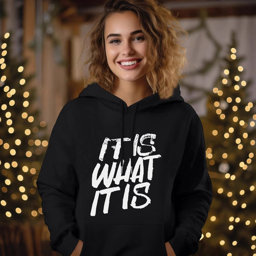 Kvinders hoodie med kreativ skrifttype og komfortabel pasform Skovae