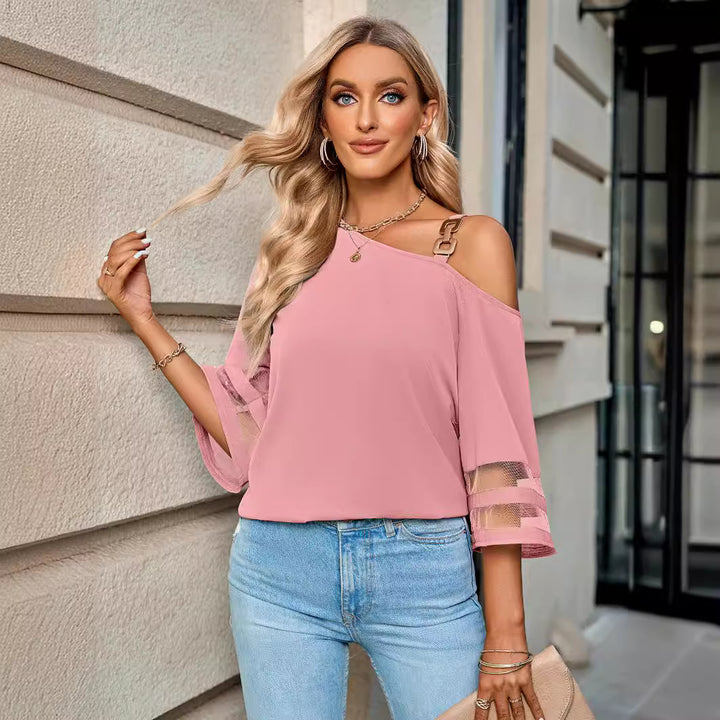 Dame top med transparente ærmer Stilla