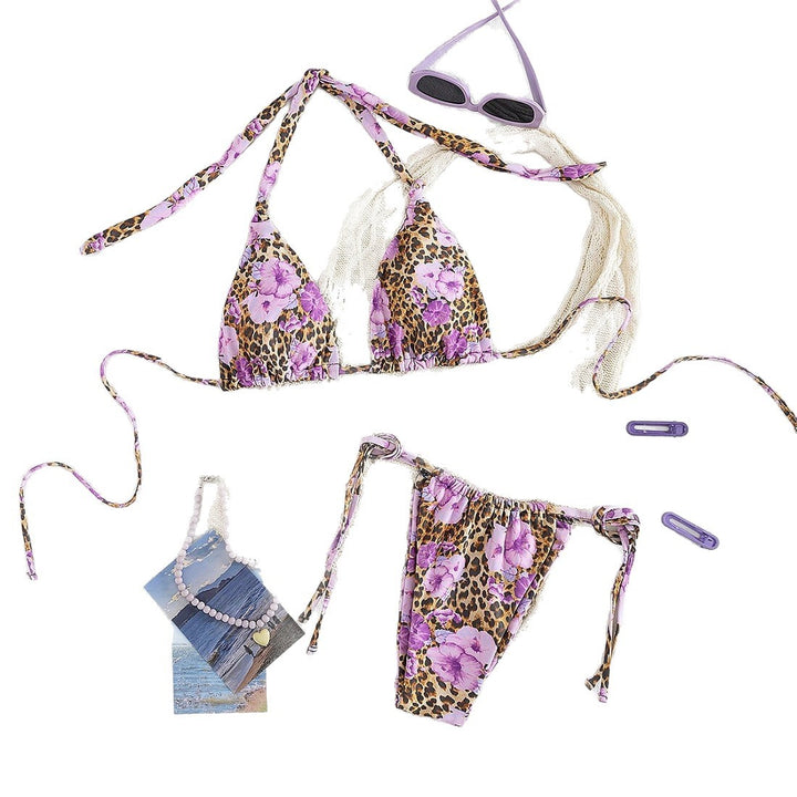 Dame Triangel-Bikini-Sæt med raffineret hæklet top Skovae