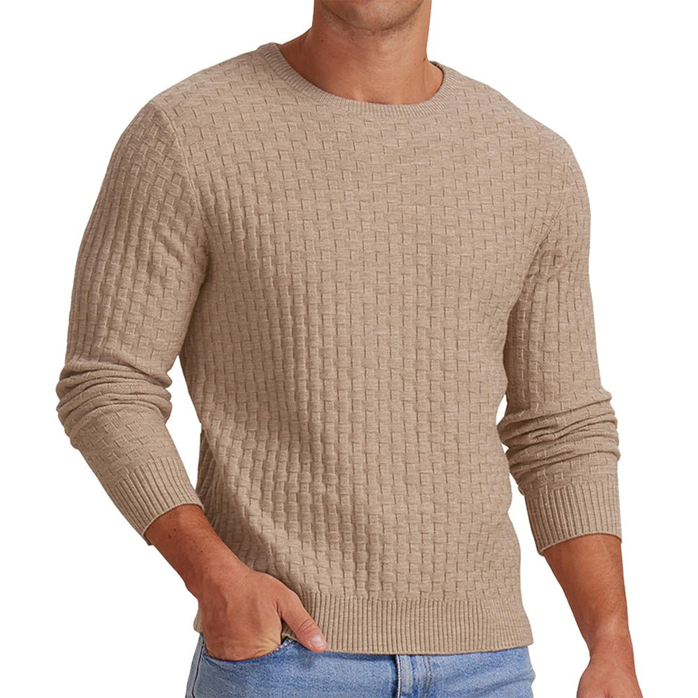 Herre strikkepullover med struktureret design Stilla