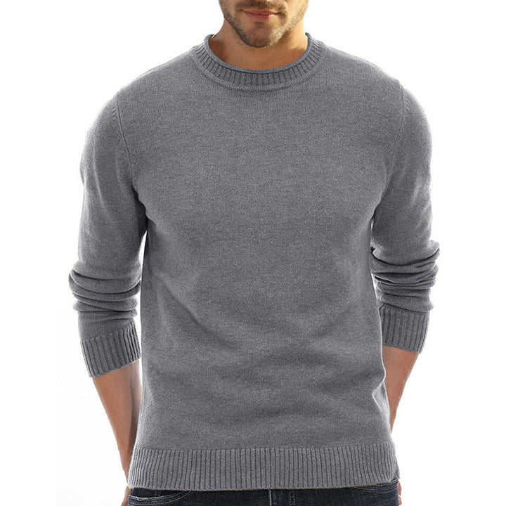 Herre klassisk Rundhals-kravepullover i blødt merinouldmix Stilla