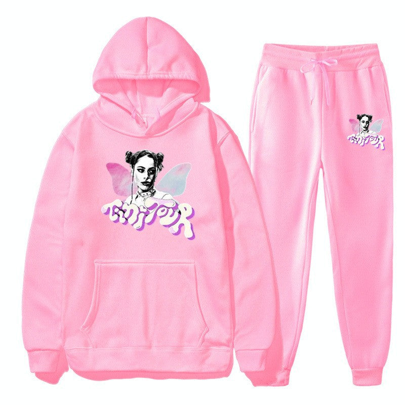 Women's sweatshirt og joggebukser sæt med kreativ grafisk design Skovae